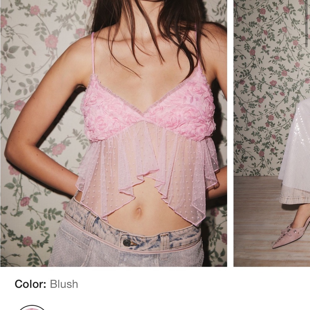 Rosette Babydoll Top Urban Outfitters